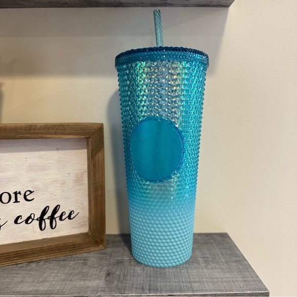 NWT Blue Ombré Bling Studded Starbucks Cup - Picture 3 of 7